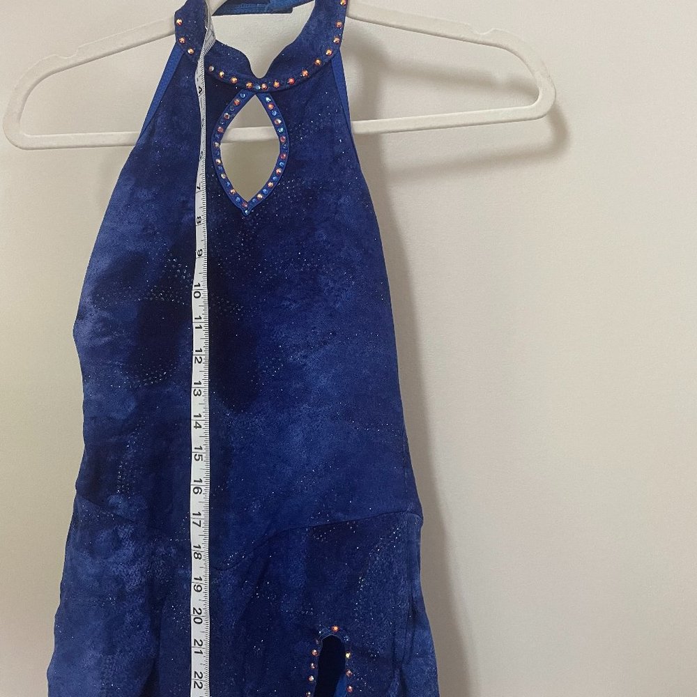 Blue figure skating dress adult xxs or girls 12-14